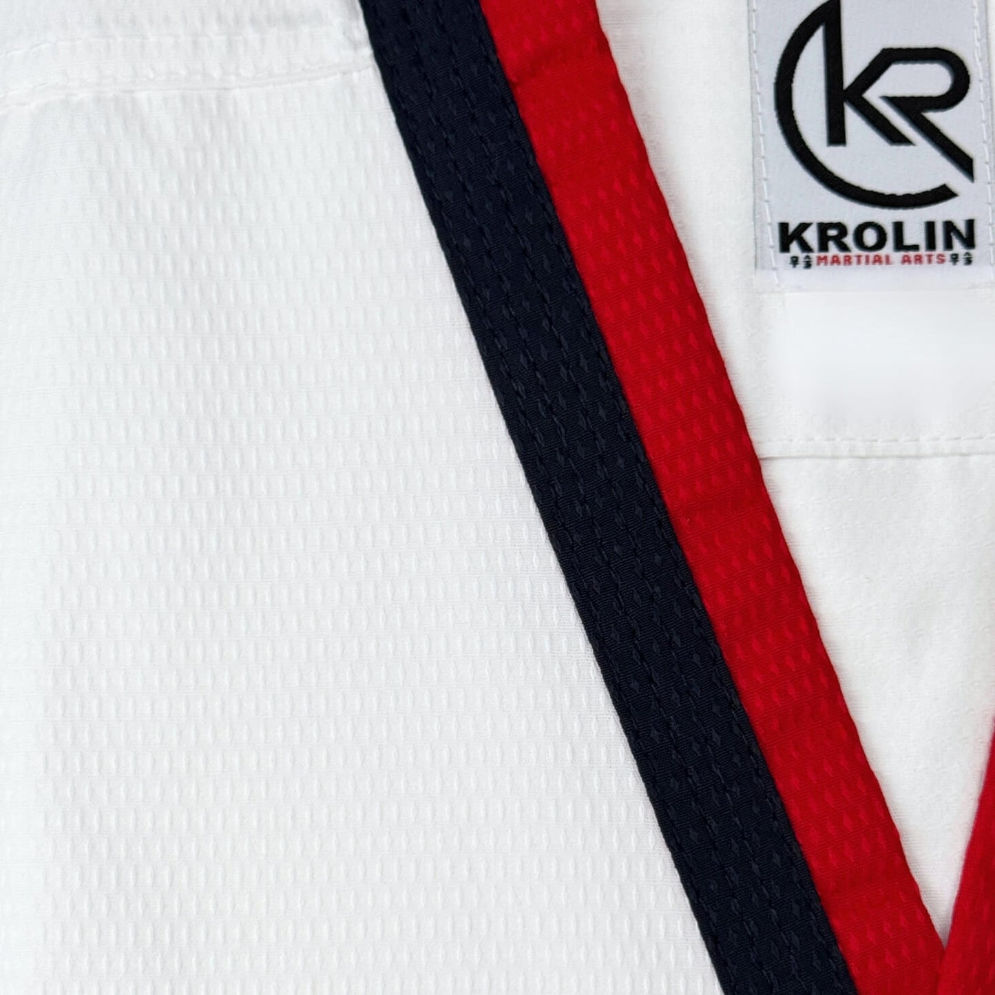 Krolin PoomStar Male Jr – Male Junior Taekwondo Poomsae Uniform (Blue Pants, WTF Approved, 65/35 Poly-Cotton)