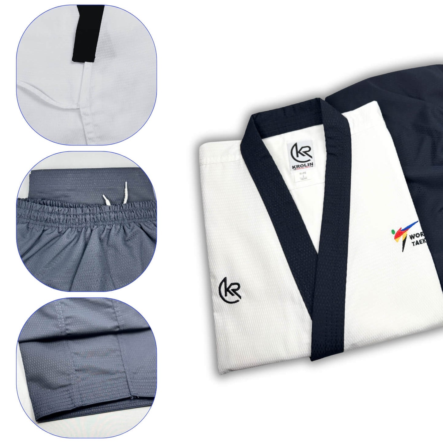 KROLIN PoomStar Senior Male– Senior Male Taekwondo Poomsae Uniform (WT Approved, 100% Polyester)
