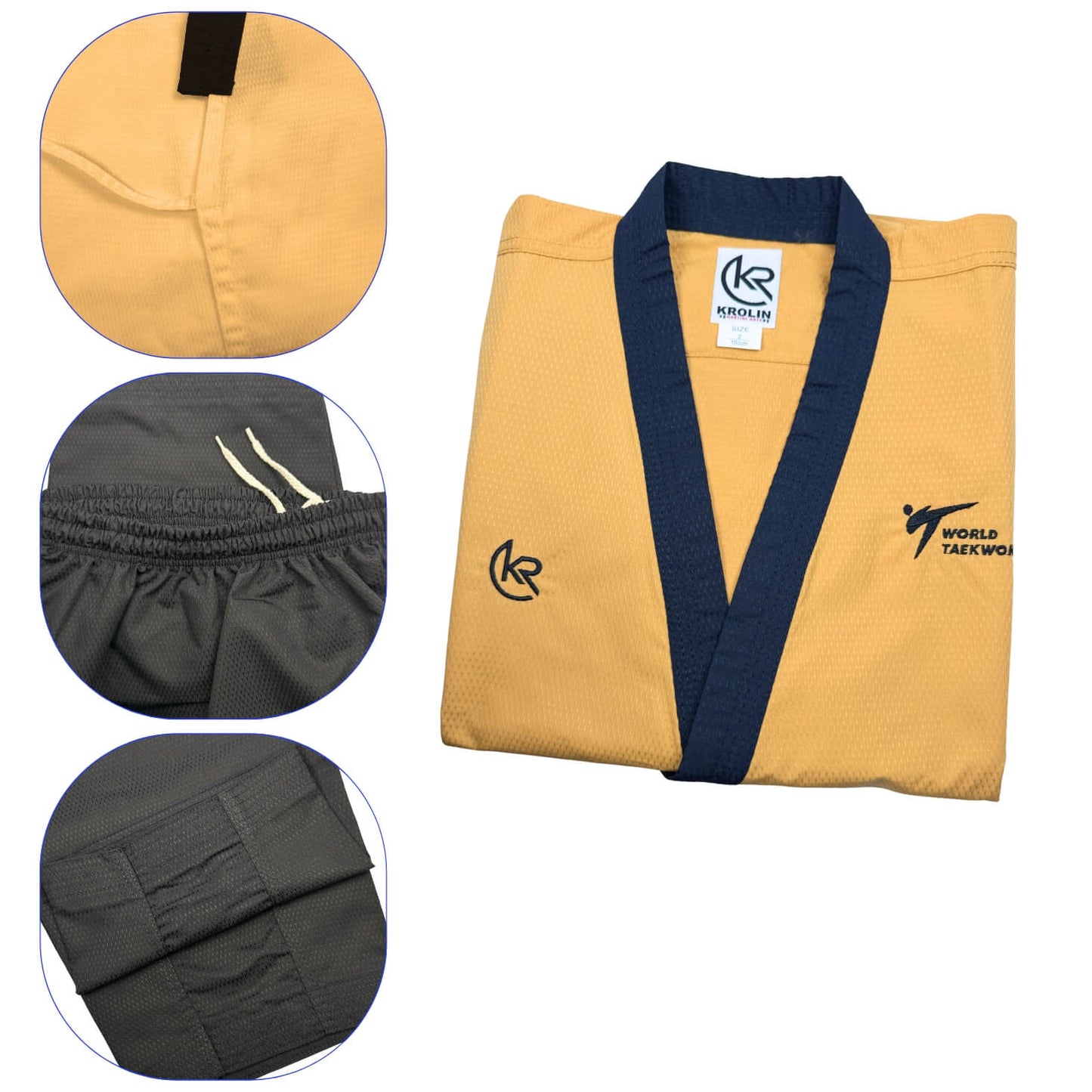 KROLIN PoomStar Master – Taekwondo Poomsae Uniform for Masters (WT Approved, 100% Polyester)