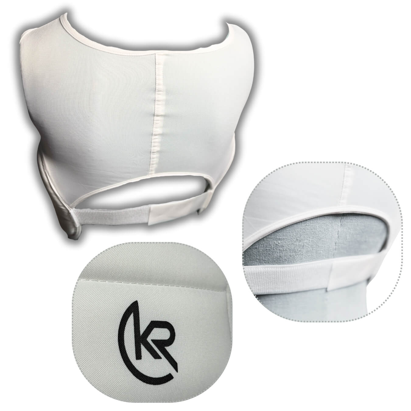 Close-up of Krolin AeroShield Men’s chest protector – ergonomic padding and reinforced stitching for impact absorption