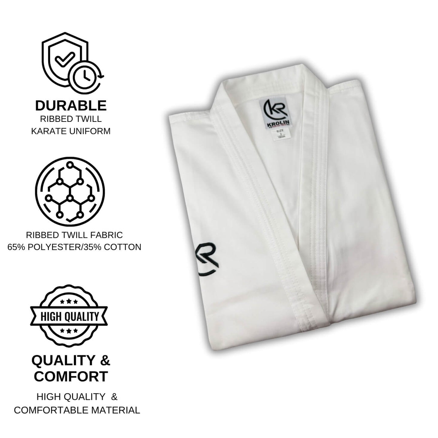 KROLIN FIRSTGI - Custom Karate Uniform – White Belt Included, Krolin Brand