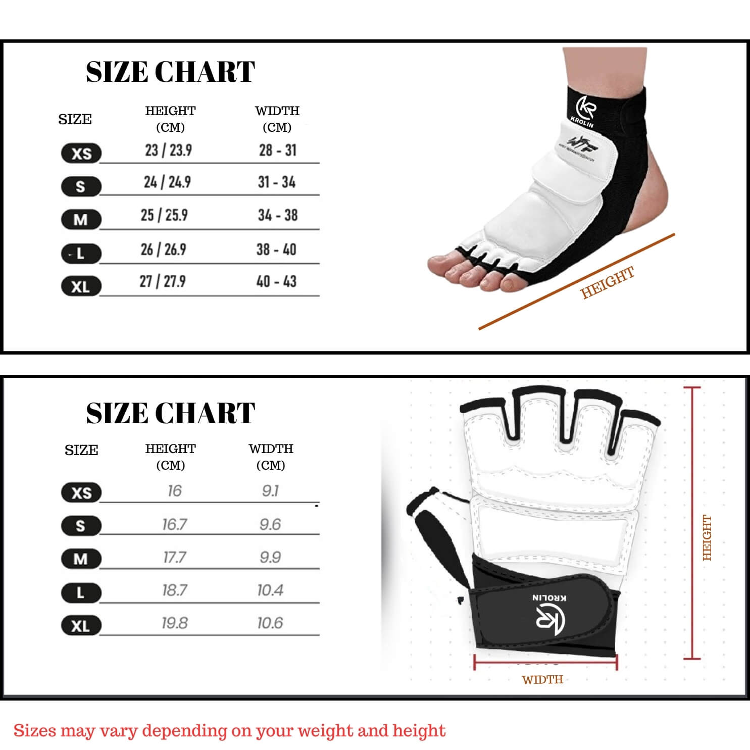 Krolin_HANDGUARD_and_FOOTGUARD_complete_martial_arts_sparring_gear_set_for_Taekwondo-_SIZE_CHART