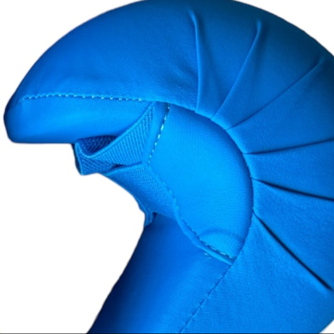 Close-up of Krolin IRONFLEX karate gloves – breathable, padded fabric with reinforced stitching for martial arts protection.