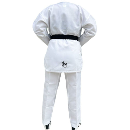 KROLIN Ribbed Fabric Taekwondo Uniform Black V-Neck