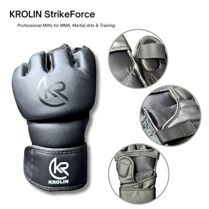 Krolin StrikeForce – Open-Finger MMA Gloves for Taekwondo, Karate & Combat Training