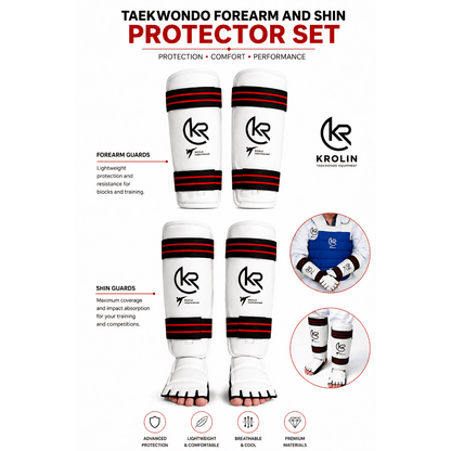 KROLIN DUALSHIELD-Taekwondo Shin & Forearm Protector Set